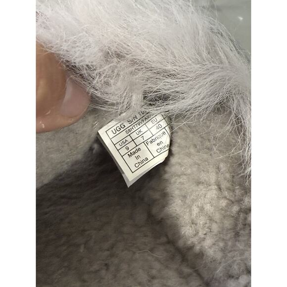 Ugg Australia Patchwork Fluff Slipper Slide Sheepskin Gray Black Womens 9 - Picture 9 of 9